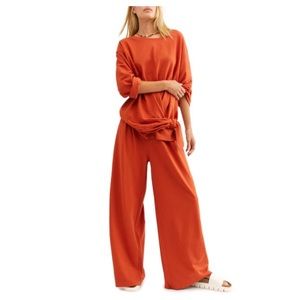 NWOT Free People Beach Lax Wide Leg Pants Z44-1